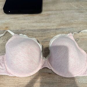 Light Pink Lace-Trim Nursing T-Shirt Bra - Women Intimates